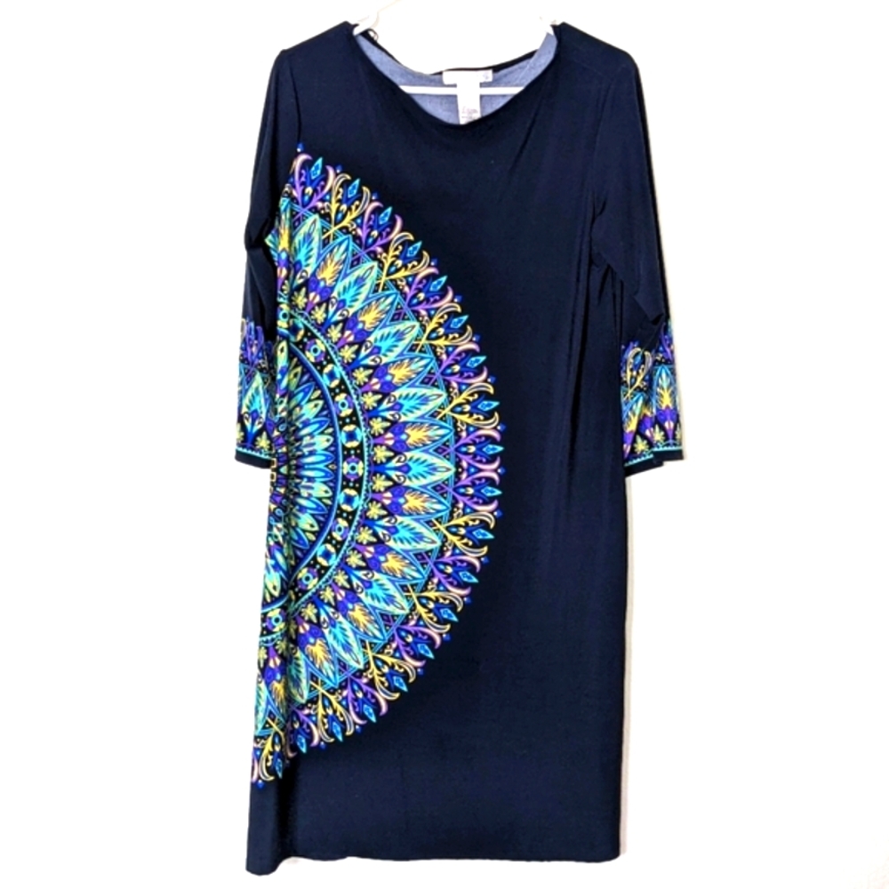 London Times print mandala dress